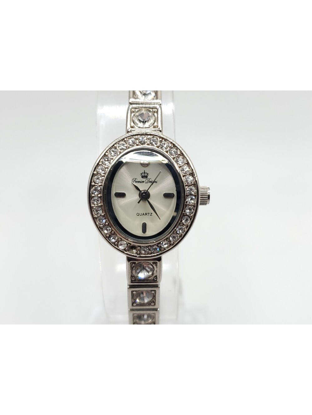 Premier Designs Quartz Womens Watch Rhinestone Band And Bezel Oval 19mm